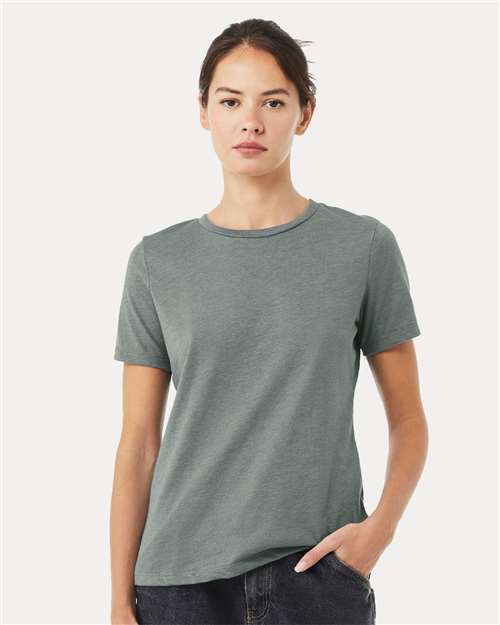 BELLA + CANVAS 6400CVC Heather Blue Storm — on model front