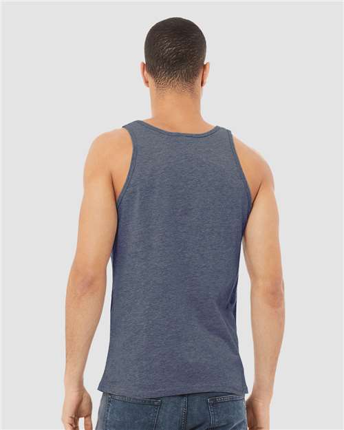 BELLA + CANVAS 3480CVC Heather Navy — on model back