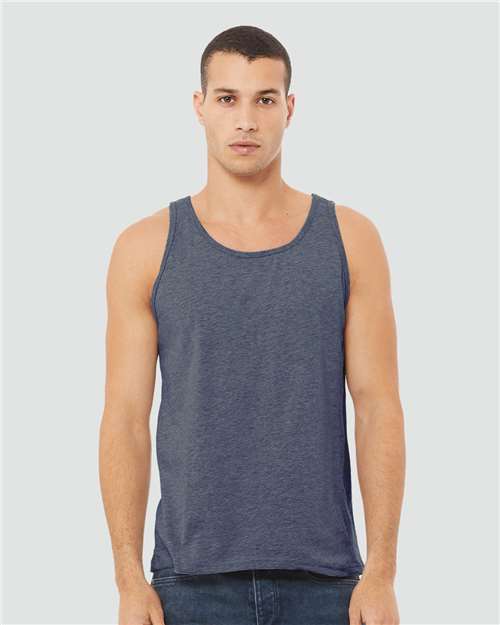 BELLA + CANVAS 3480CVC Heather Navy — on model front