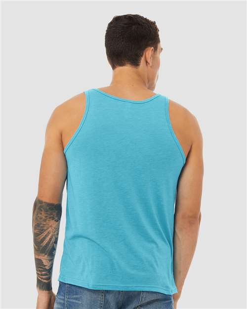 BELLA + CANVAS 3484 Aqua Triblend — on model back