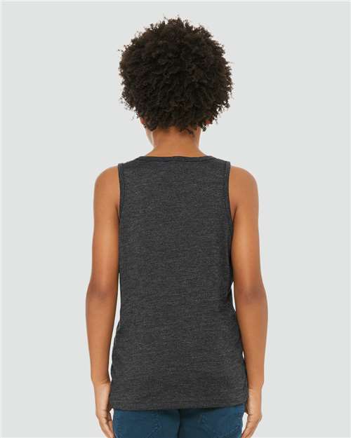 BELLA + CANVAS 3480YCVC Dark Grey Heather — on model back