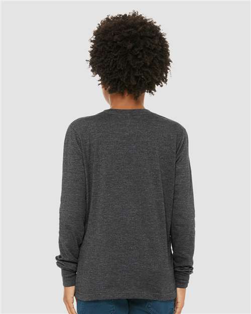 BELLA + CANVAS 3501YCVC Dark Grey Heather — on model back