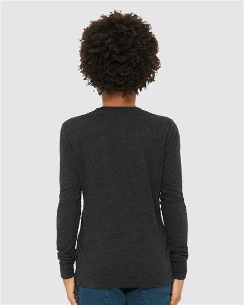 BELLA + CANVAS 3513Y Charcoal Black Triblend — on model back