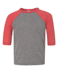 Toddler 3/4-Sleeve Baseball T-Shirt - Gray / Red Triblend