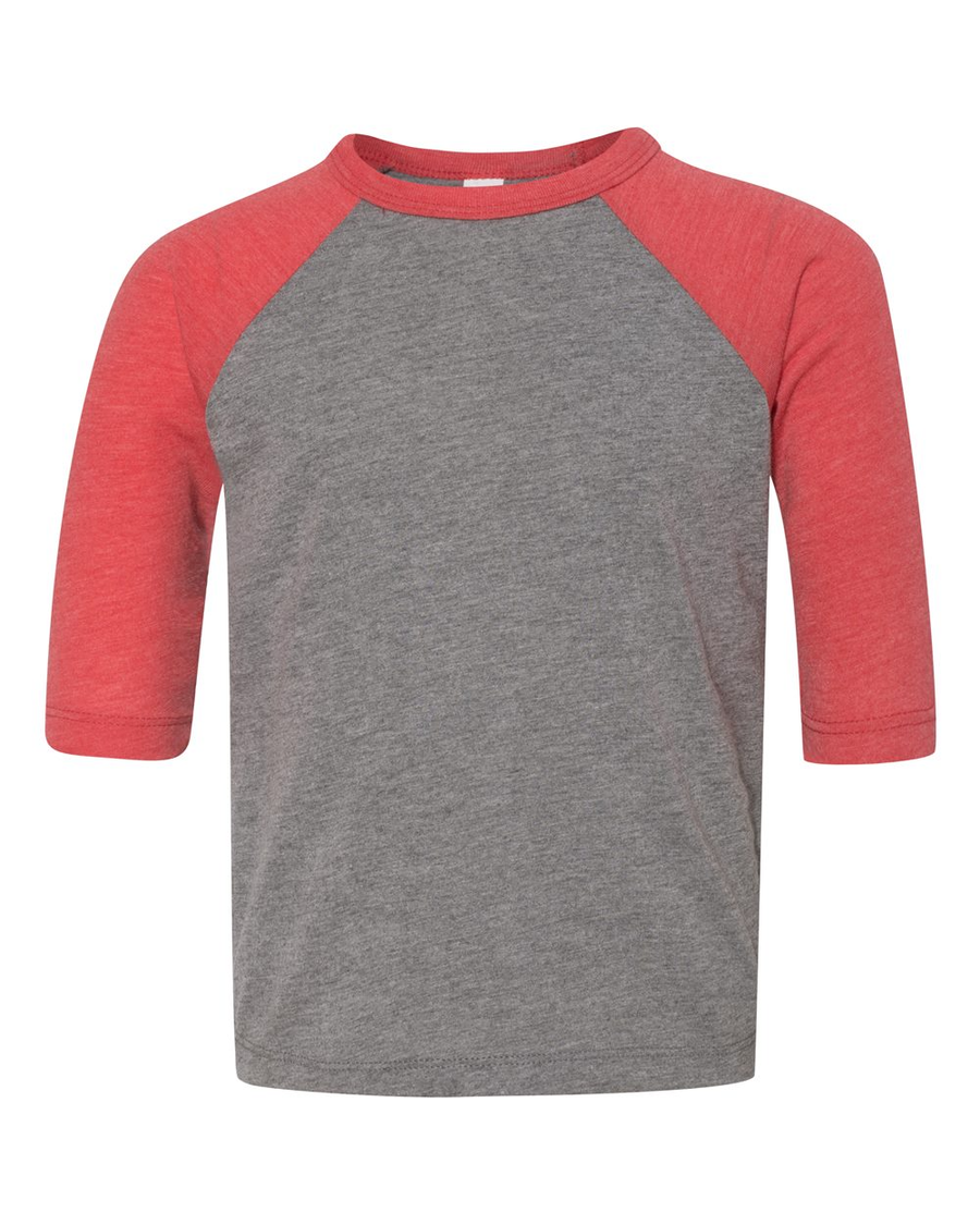 Toddler 3/4-Sleeve Baseball T-Shirt - Gray / Red Triblend