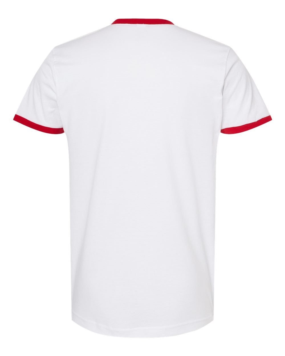 Unisex Fine Jersey Ringer Tee - White/ Red