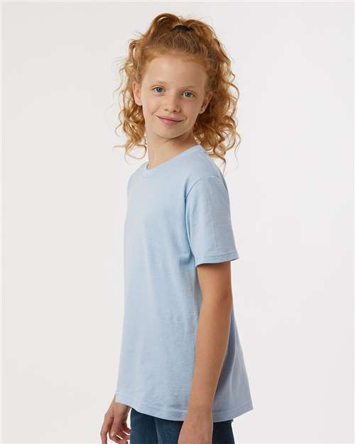 Tultex 235 Baby Blue — on model side