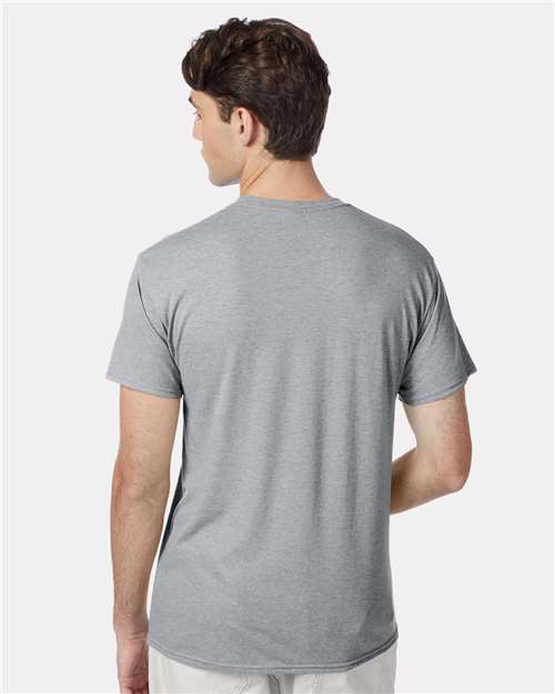 Hanes 42TB Silverstone Heather — on model back