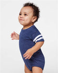 Rabbit Skins 4437 Vintage True Navy/ Blended White — on model side