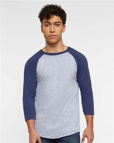 LAT 6930 Vintage Heather/ Vintage True Navy — on model front
