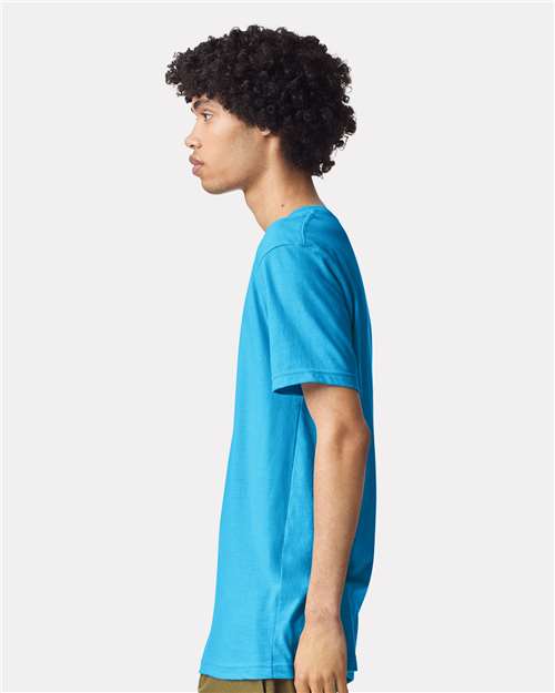 American Apparel 2001CVC Heather Teal — on model side