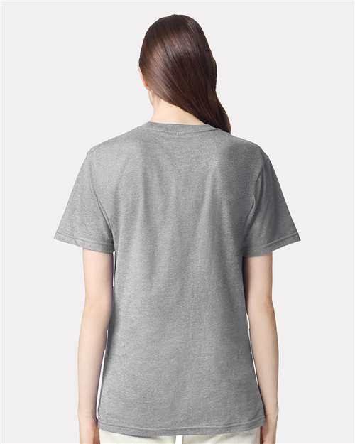 American Apparel 2001CVC Heather Grey — on model back