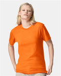 American Apparel 2001CVC Heather Orange — on model front