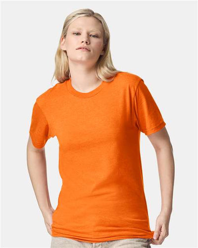 American Apparel 2001CVC Heather Orange — on model front