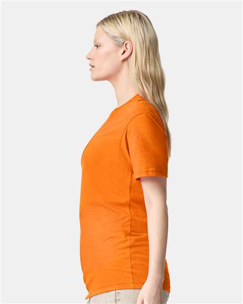 American Apparel 2001CVC Heather Orange — on model side