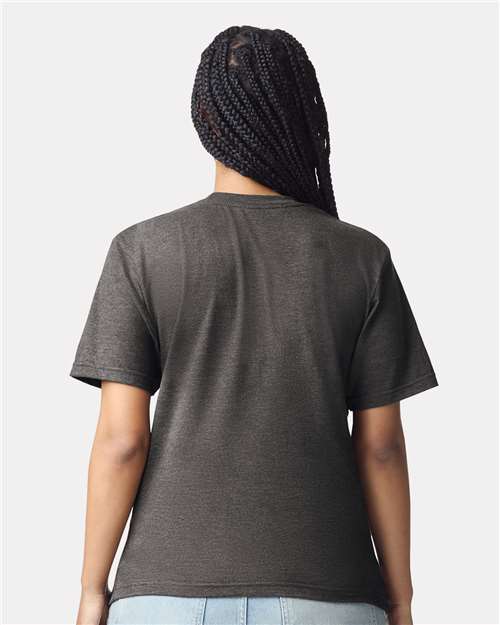 American Apparel 2001CVC Heather Asphalt — on model back