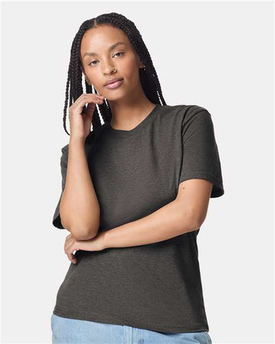 American Apparel 2001CVC Heather Asphalt — on model front