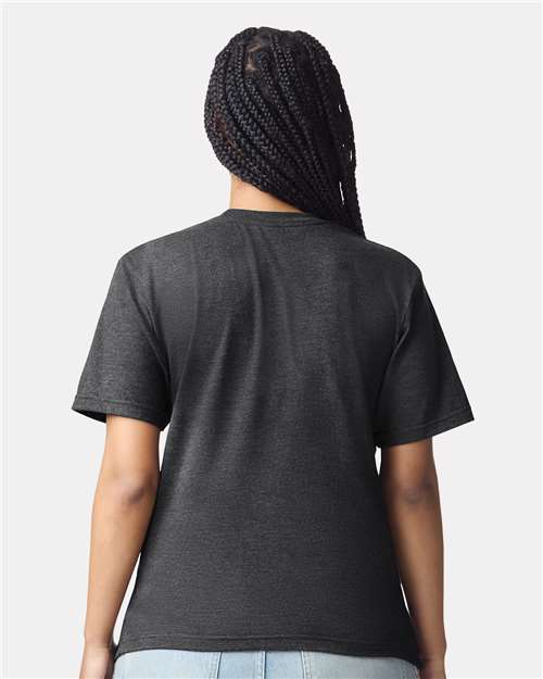 American Apparel 2001CVC Heather Black — on model back