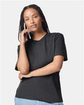 American Apparel 2001CVC Heather Black — on model front