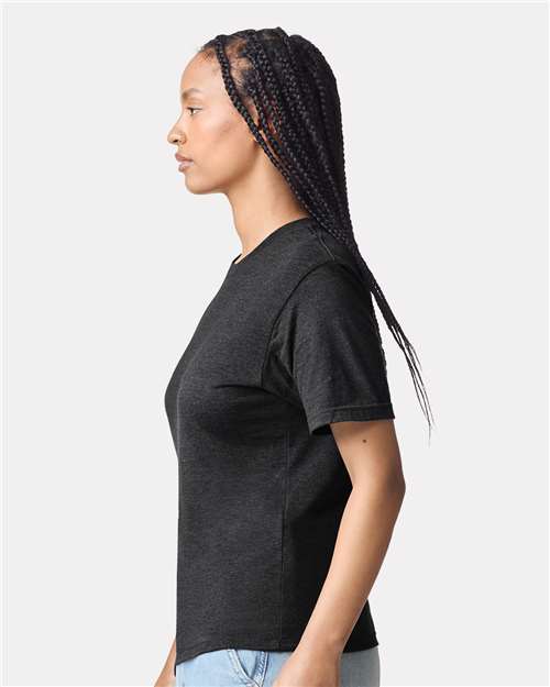 American Apparel 2001CVC Heather Black — on model side
