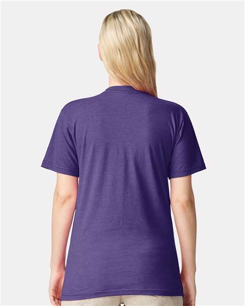 American Apparel 2001CVC Heather Purple — on model back