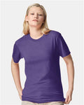 American Apparel 2001CVC Heather Purple — on model front