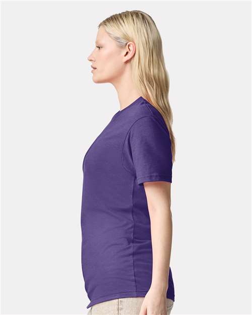 American Apparel 2001CVC Heather Purple — on model side