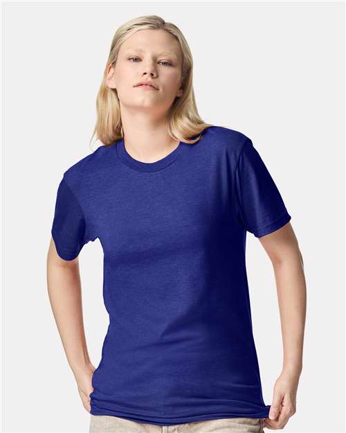 American Apparel 2001CVC Heather Lapis — on model front