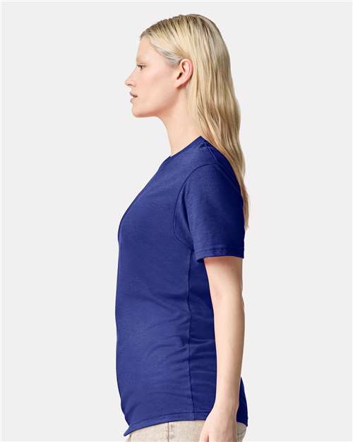 American Apparel 2001CVC Heather Lapis — on model side