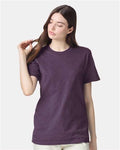 American Apparel 2001CVC Heather Eggplant — on model front