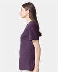 American Apparel 2001CVC Heather Eggplant — on model side