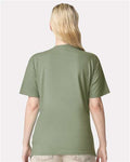 American Apparel 2001CVC Heather Sage — on model back