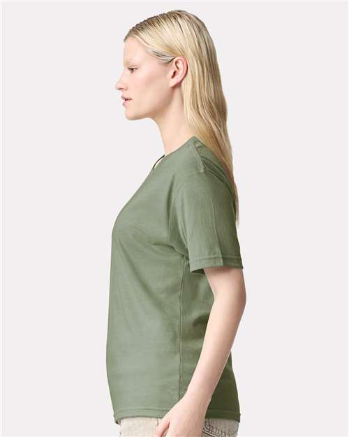 American Apparel 2001CVC Heather Sage — on model side