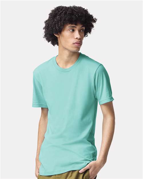 American Apparel 2001CVC Heather Celadon — on model front