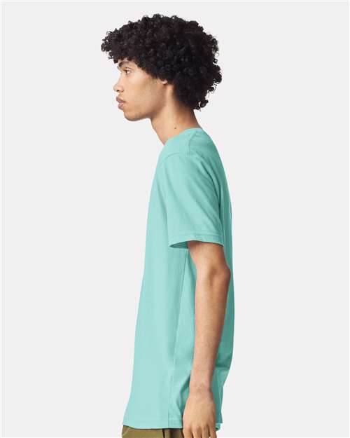 American Apparel 2001CVC Heather Celadon — on model side