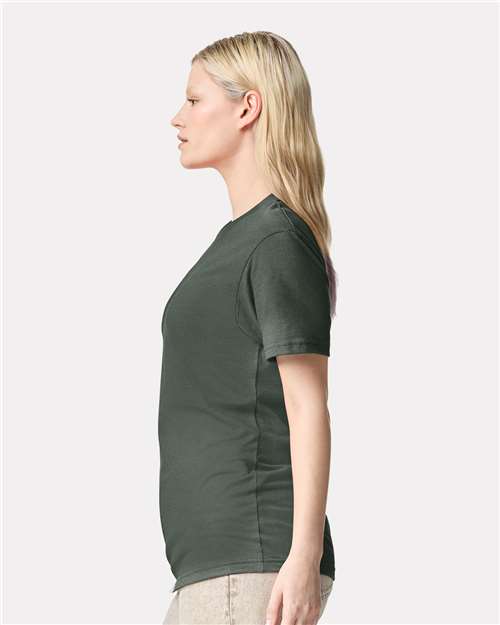 American Apparel 2001CVC Heather Forest — on model side