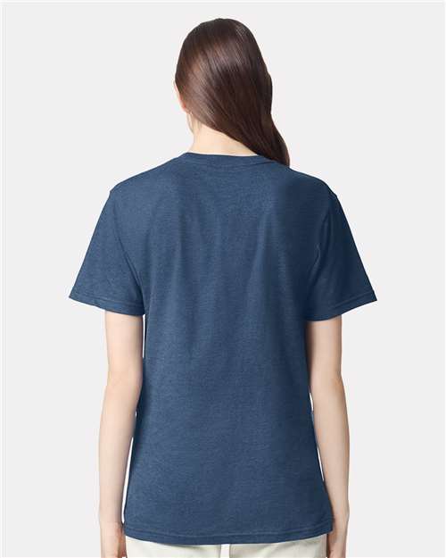 American Apparel 2001CVC Heather Sea Blue — on model back