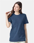 American Apparel 2001CVC Heather Sea Blue — on model front