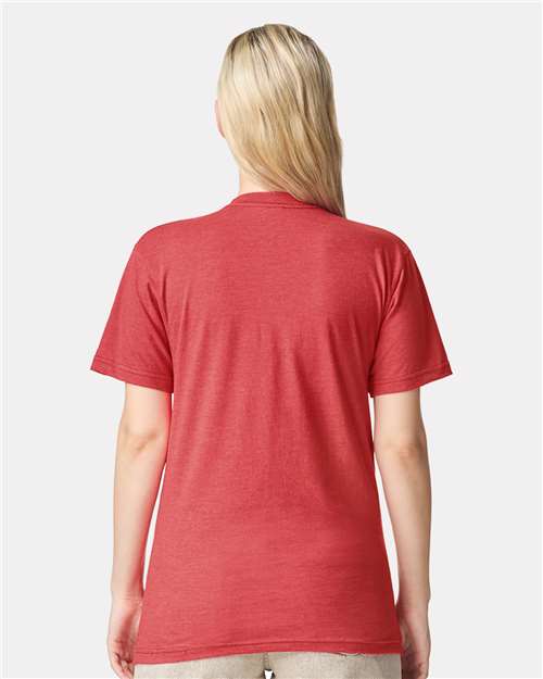 American Apparel 2001CVC Heather Coral — on model back