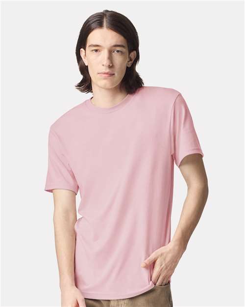 American Apparel 2001CVC Heather Pink — on model front