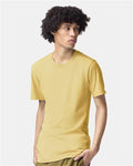 American Apparel 2001CVC Heather Yellow — on model front