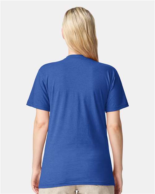 American Apparel 2001CVC Heather Royal Blue — on model back