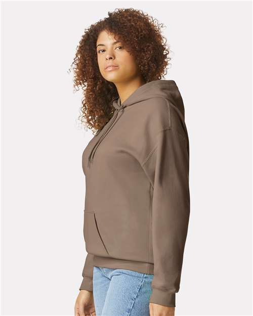 Gildan SF500 Brown Savana — on model side