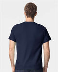Gildan 5000 Blue Dusk — on model back