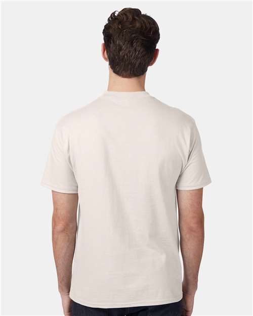 Hanes 5190 Natural — on model back