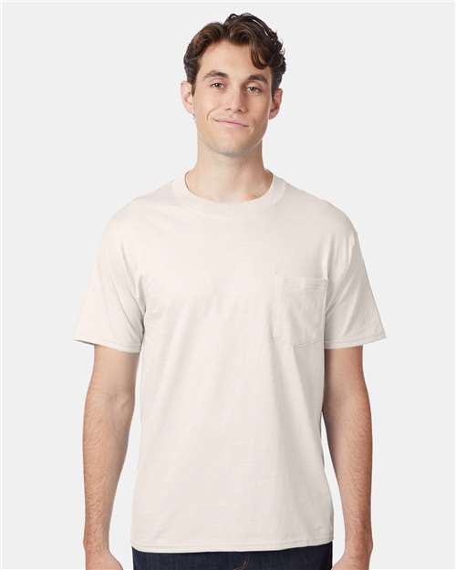 Hanes 5190 Natural — on model front