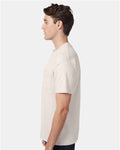 Hanes 5190 Natural — on model side