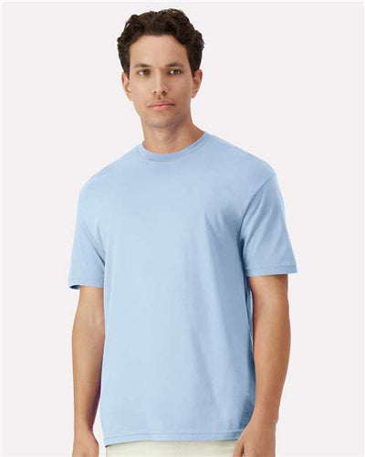 Gildan 3000 Light Blue — on model front