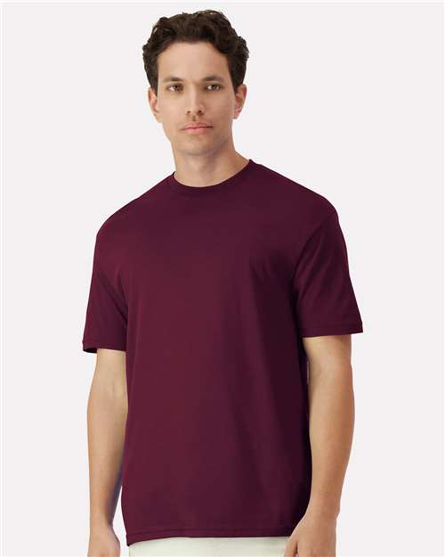 Gildan 3000 Maroon — on model front