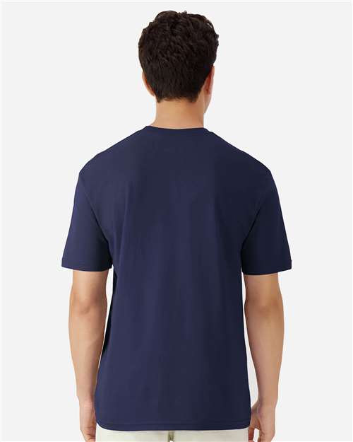 Gildan 3000 Navy — on model back